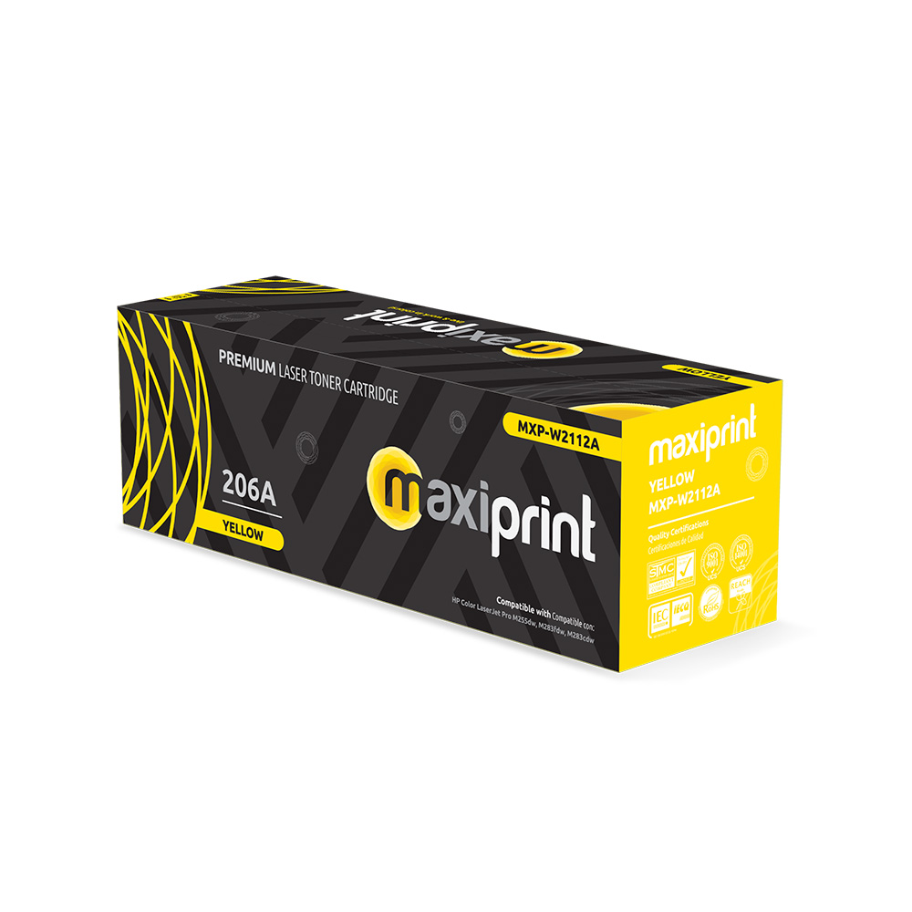 Cartucho de Toner Maxiprint Compatible con HP W2112A 206A Amarillo(C/Chip)