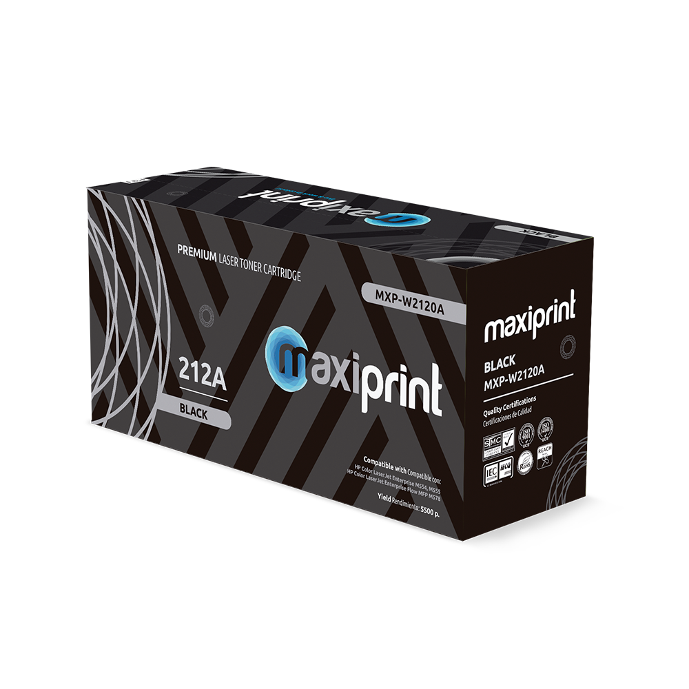 Cartucho de Toner Maxiprint Compatible con HP W2120A 212A negro (C/Chip)