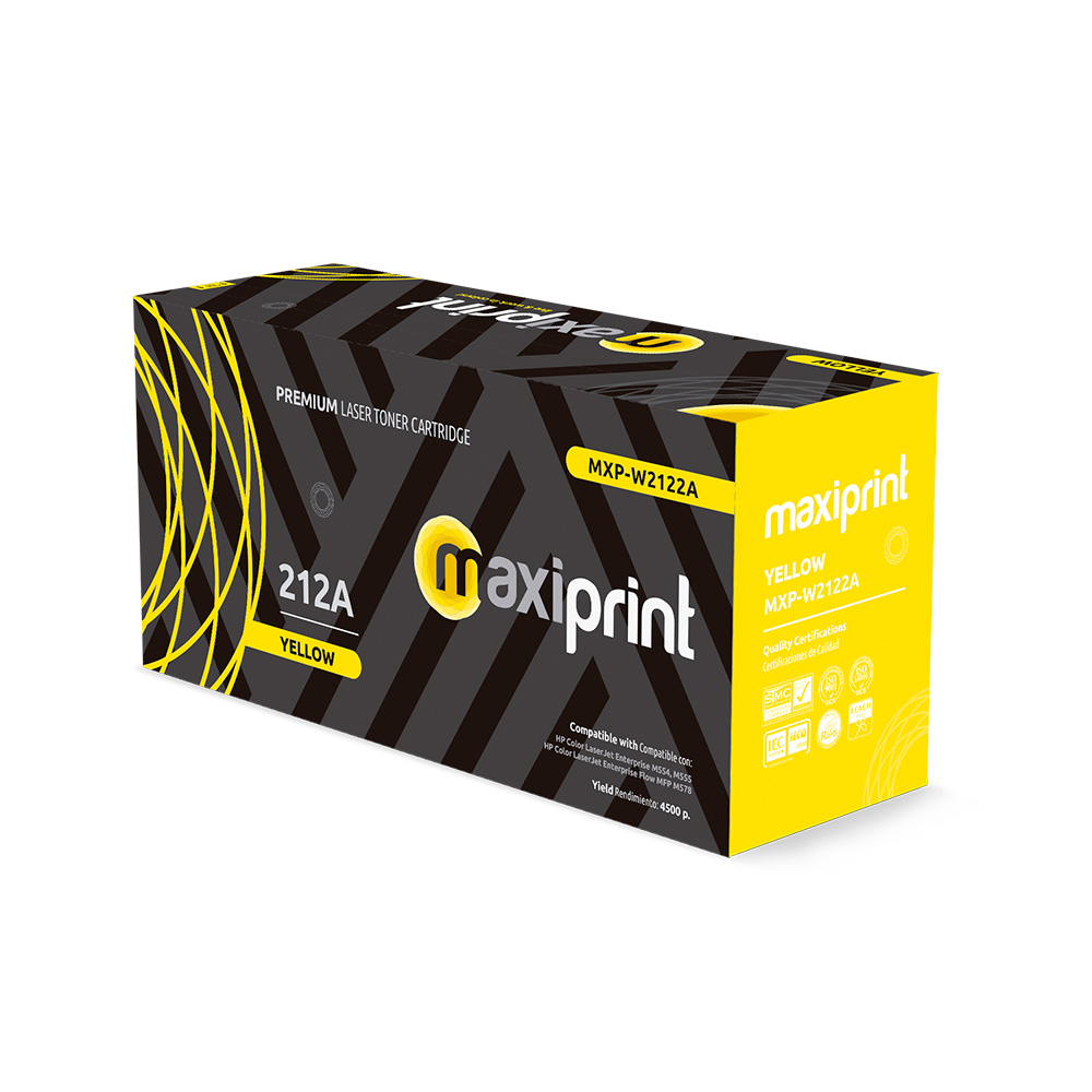 Cartucho de Toner Maxiprint Compatible con HP W2122A 212A amarillo (C/Chip)