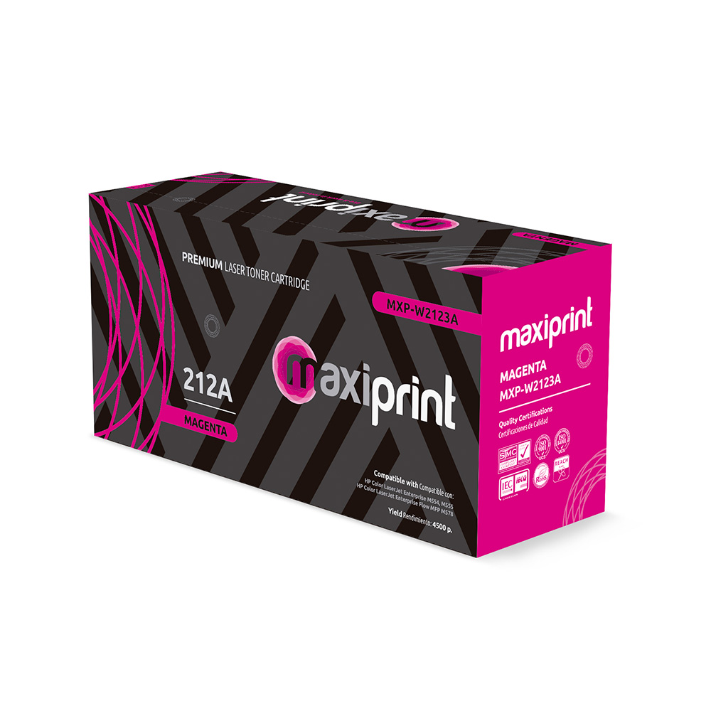 Cartucho de Toner Maxiprint Compatible con HP W2123A 212A magenta (C/Chip)