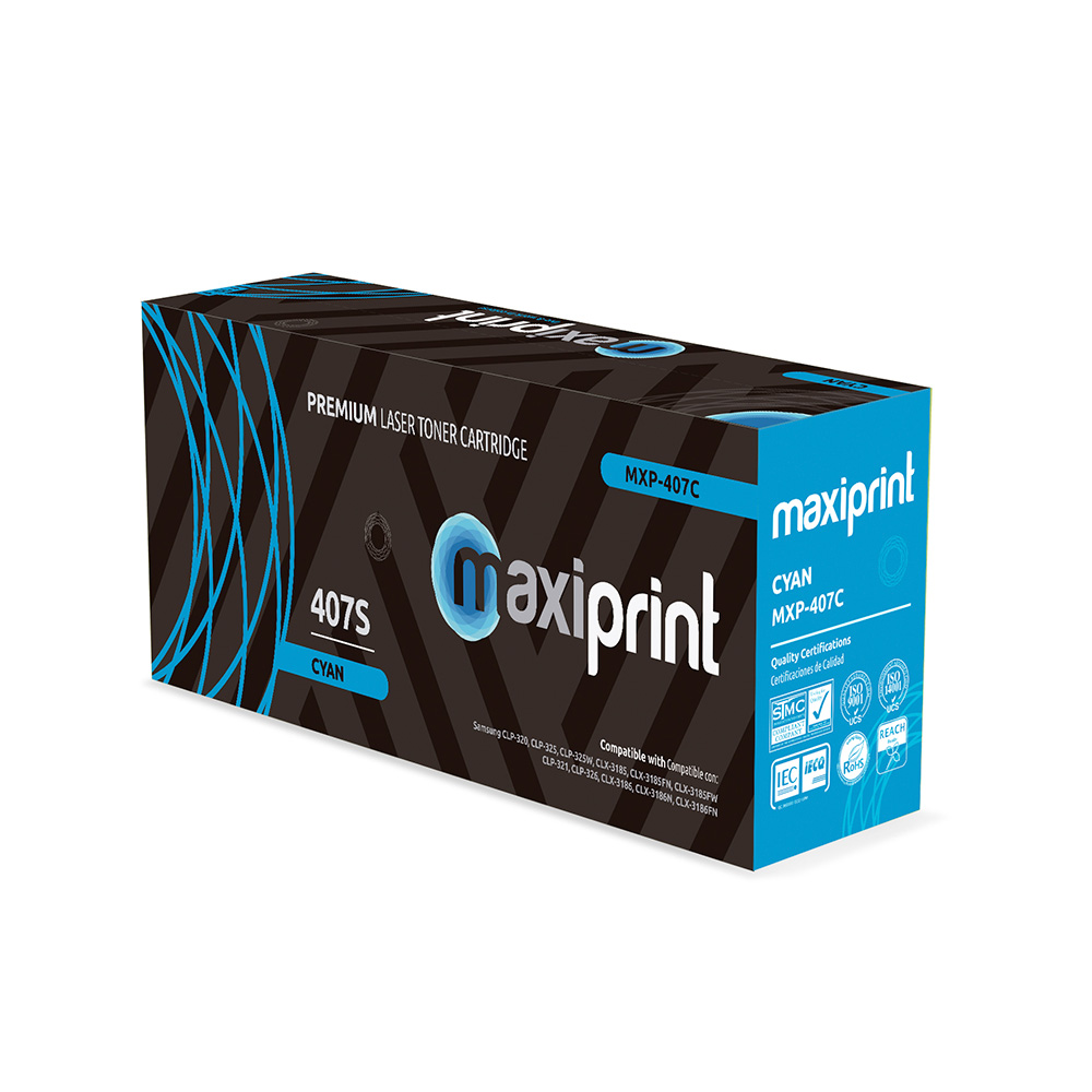 Cartucho de Toner Maxiprint Compatible con Samsung CLT-C407S Cian
