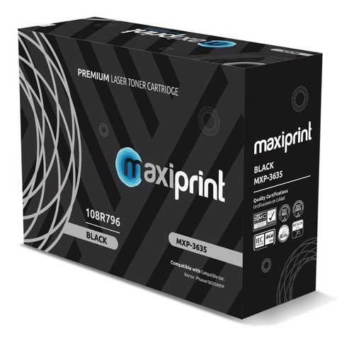 Cartucho de Toner Maxiprint Compatible con Xerox 3635 108R00796  negro