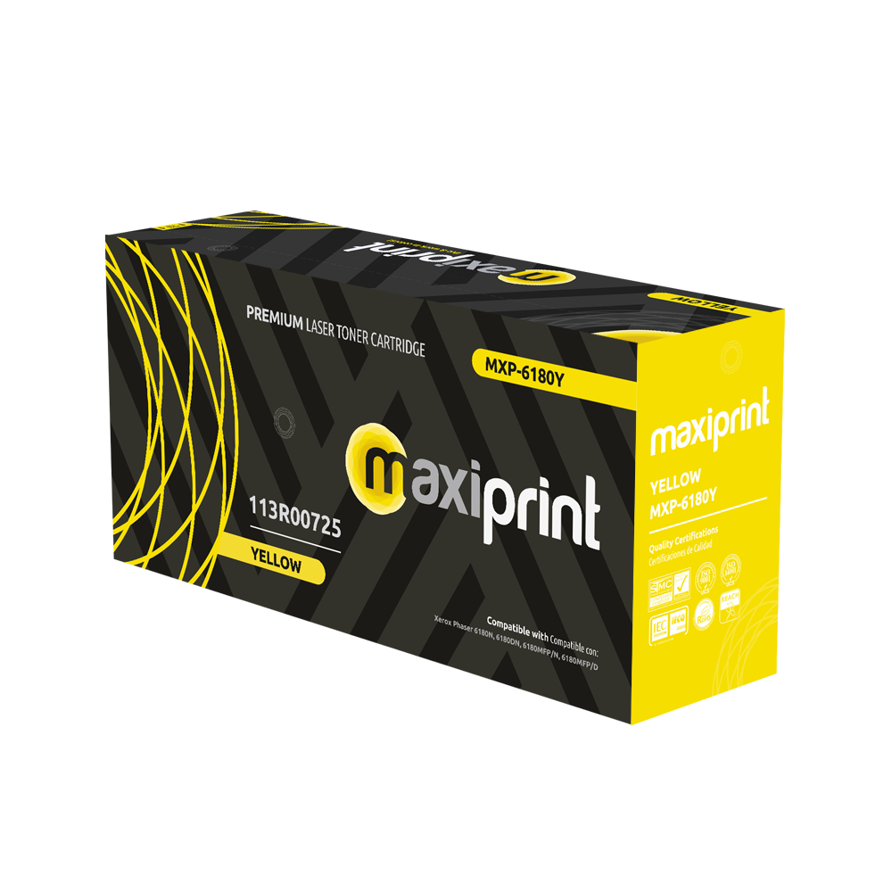 Cartucho de Toner Maxiprint Compatible con Xerox 113R00725 6180 amarillo