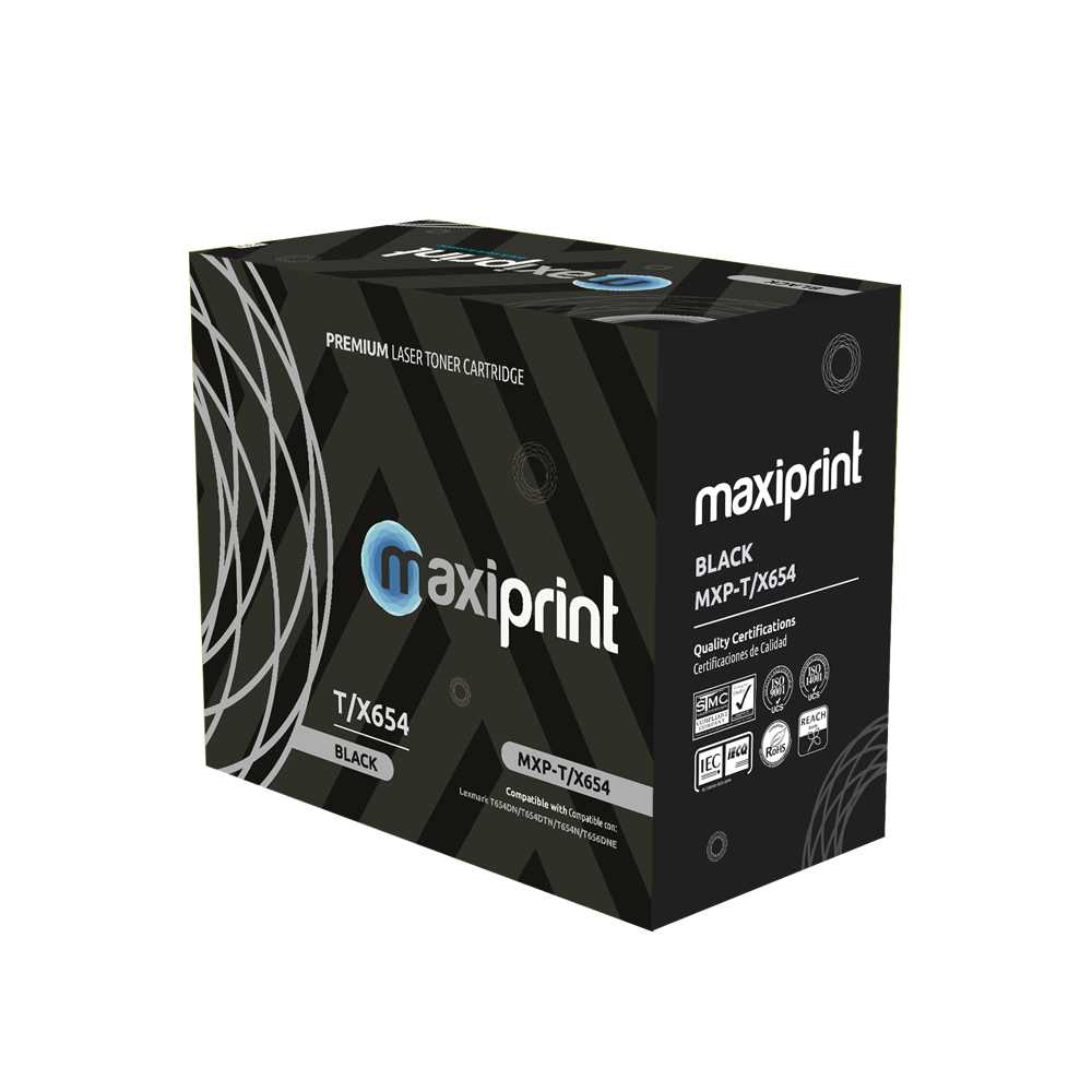 Cartucho de Toner Maxiprint Compatible con Lexmark T/X 650 652 654 negro