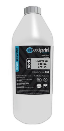 Botella de Polvo de Toner Maxiprint Compatible con HP 12A/15A/38A/42A/45A/49A/53A/64A Canon 104