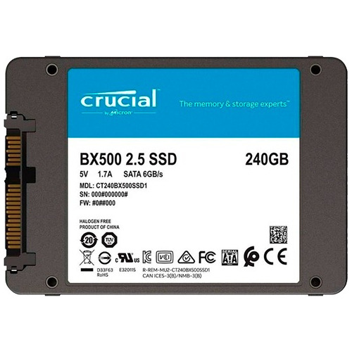 Disco Duro Sólido SSD Crucial 240GB SATA III 2.5in