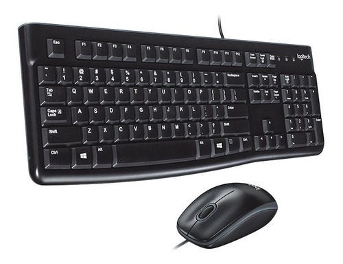 Combo Teclado + Mouse Logitech MK120 USB Negro en Español