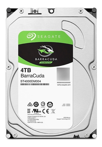 Disco Duro Interno Seagate BarraCuda 4TB Desktop SATA 256MB 3.5 7200RPM