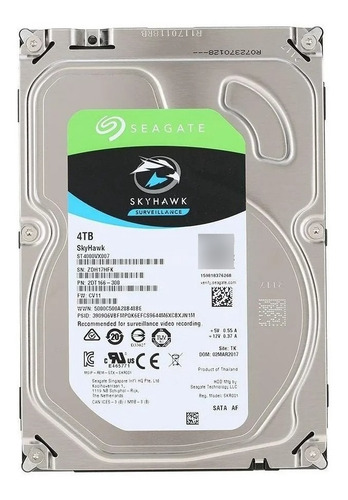 Disco Duro Interno Seagate SkyHawk 4TB SATA 6Gb/s 256MB 3.5 5900rpm