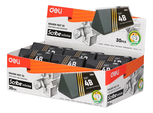 Goma de Borrar 4B triangular Infinite Deli *UMV-1 Display 30und*