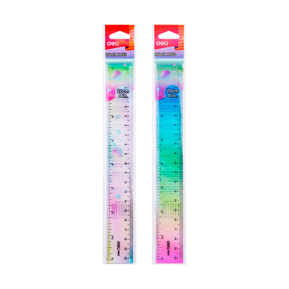 Regla Plástica Arcoiris 20cm Deli *UMV-Inner 30und surtidas*