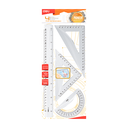 Set de Reglas de Geometría 30cm 4pzas Transparente Deli *UMV-6sets*