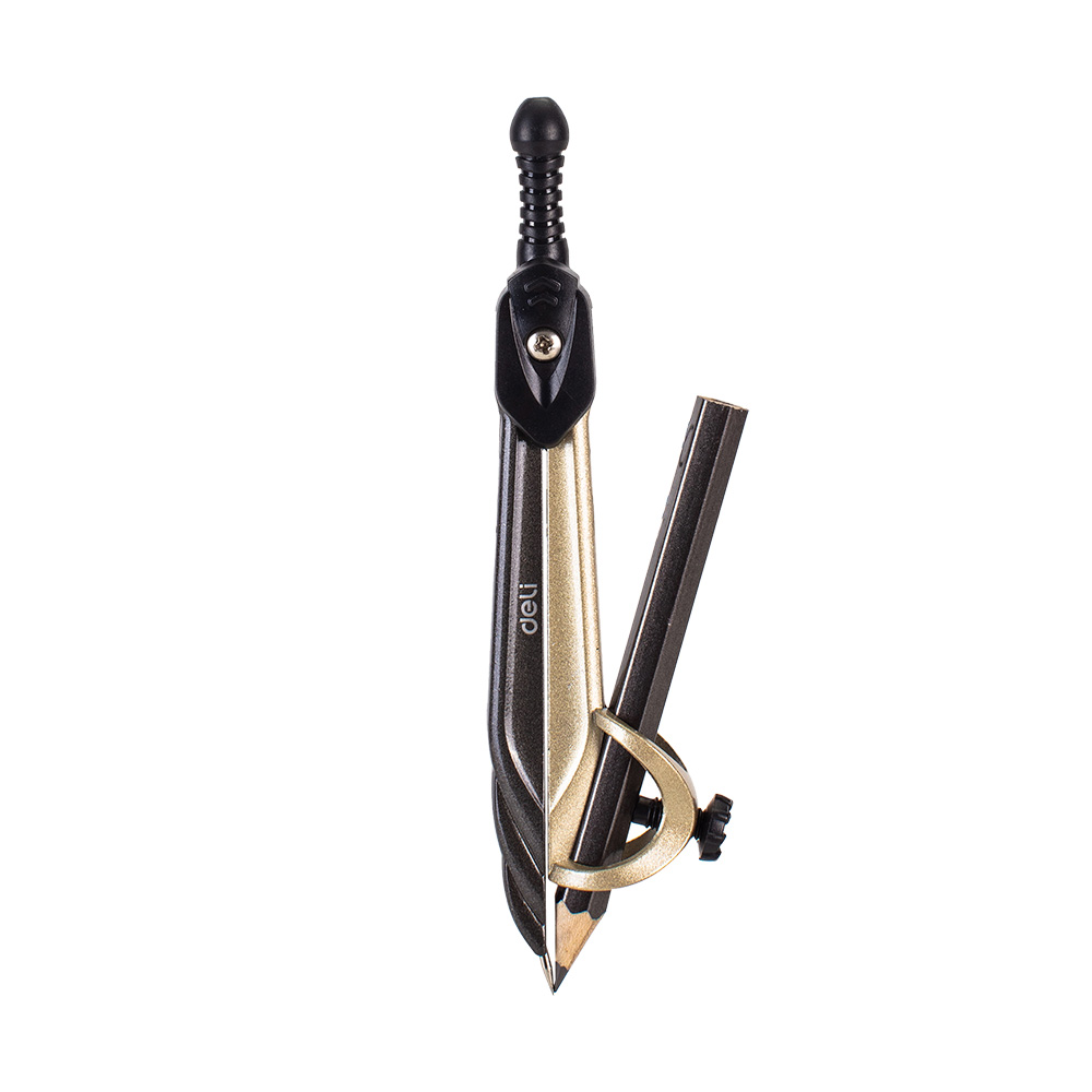 Compás Metálico Orbit Deli c/Lápiz estuche *UMV-12und surtidos*
