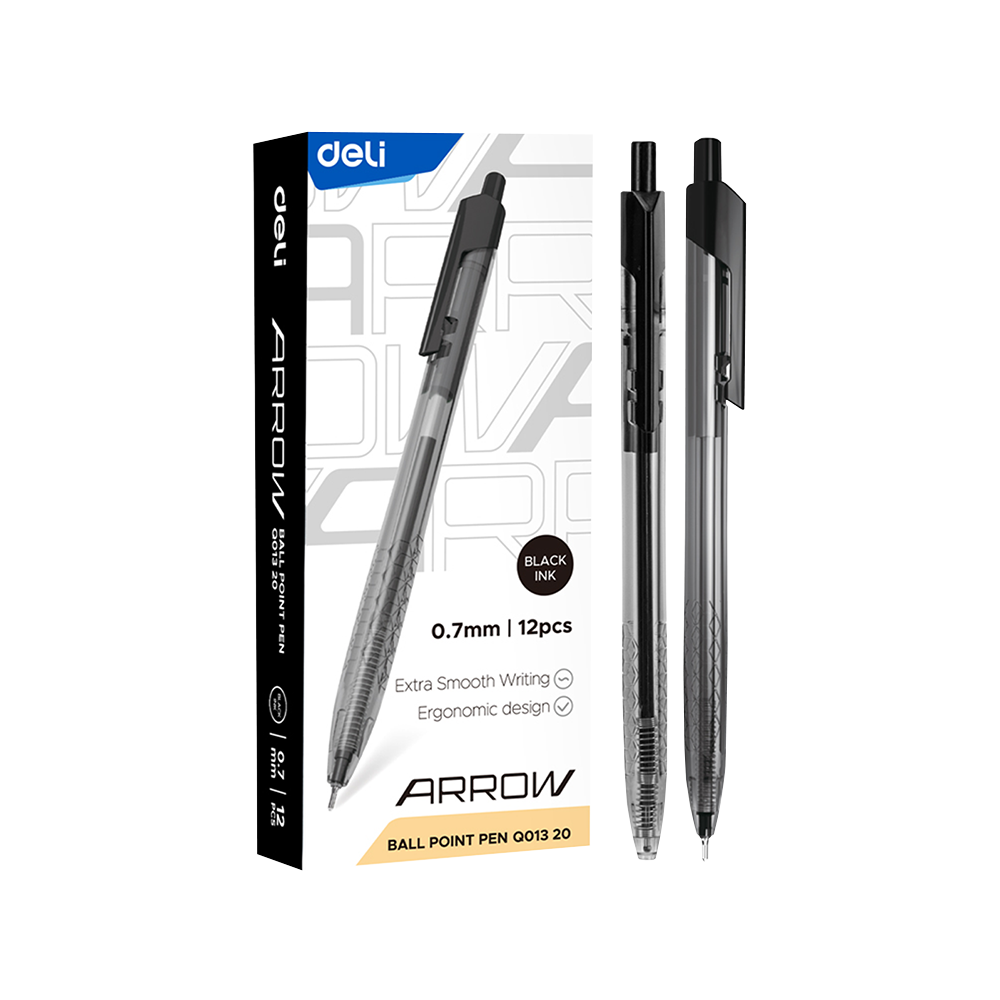 Boligrafo Punta Mini 0.7 mm Retráctil Tinta Negra Deli *UMV-1 caja de 12und*