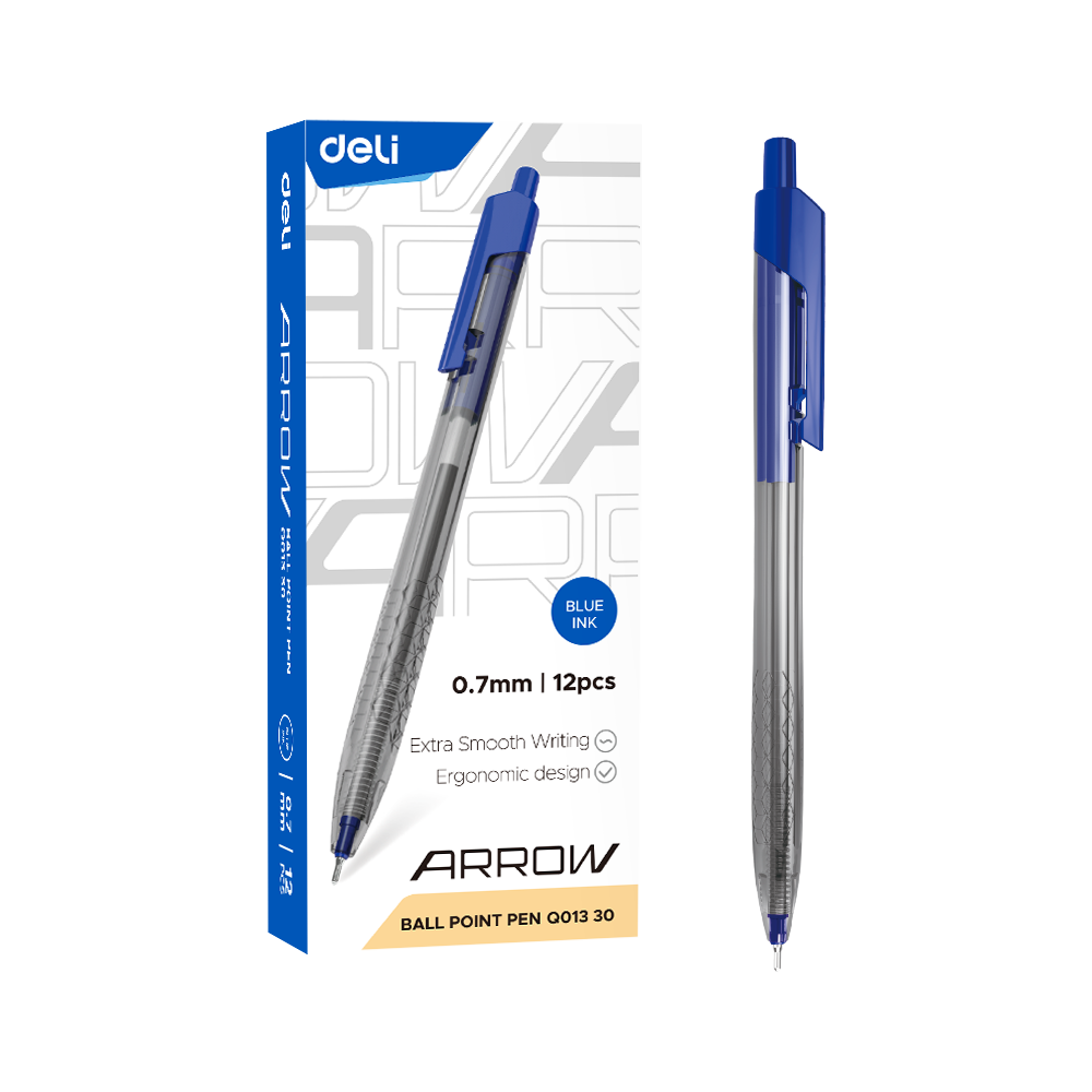 Boligrafo Tinta Azul Retráctil Punta Mini 0.7mm Deli *UMV-1 caja de 12und*
