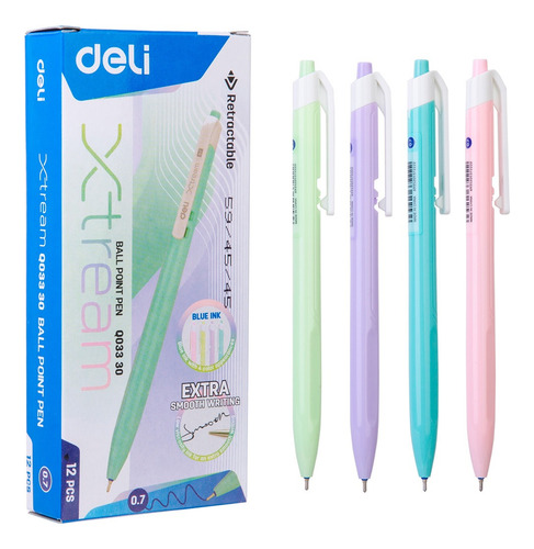 Bolígrafo azúl Extra Suave Xtreme-Deli pastel *UMV-1 caja de 12und*