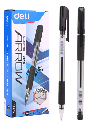 Bolígrafo negro Extra Suave c/grip Xtreme-Deli *UMV-1 caja de 12und*