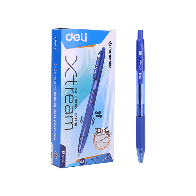 Boligrafo Azul Retráctil 0.7mm Xtreme Deli *UMV-1 caja de 12und*