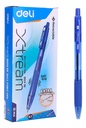 Bolígrafo azúl Extra Suave retráctil c/grip Xtreme-Deli *UMV-1 caja de 12und*