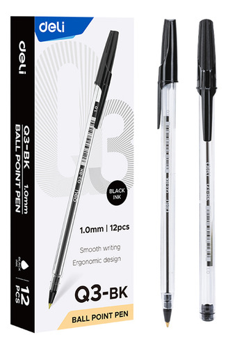 Bolígrafo negro Extra Suave Arrow-Deli *UMV-1 caja de 12und*