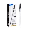 Boligrafo Punta de Bala 1.0mm Negro Con Tapa Deli *UMV-1 caja de 12und*