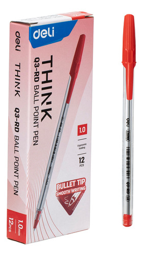 Bolígrafo rojo Extra Suave Arrow-Deli *UMV-1 caja de 12und*