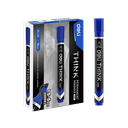 Marcador Permanente Deli Think Punta Biselada 1.5-5 mm Tinta Azul *UMV-1 caja de 12und*