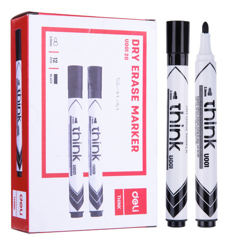 Marcador de Pizarra negro p/redonda Think-Deli *UMV-1 caja de 12und*