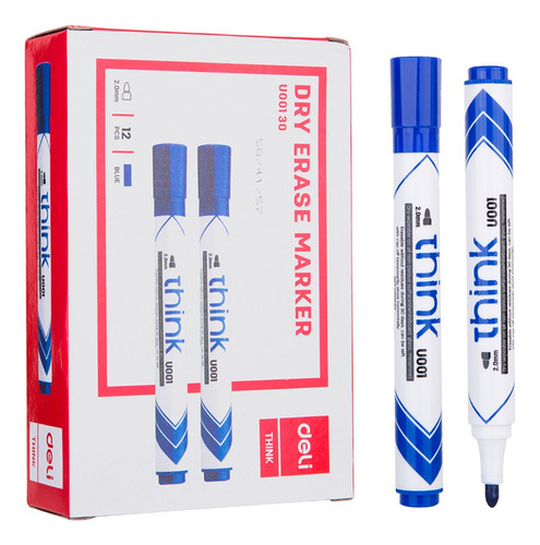 Marcador de Pizarra azúl p/redonda Think-Deli *UMV-1 caja de 12und*