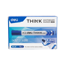 Marcador para Pizarra Blanca Deli Think Punta Redonda 2.0 mm Tinta Azul *UMV-1 caja de 12und*