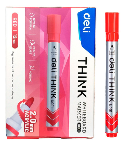 Marcador de Pizarra rojo p/redonda Think-Deli *UMV-1 caja de 12und*