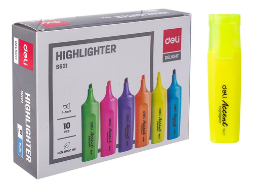 Resaltador Amarillo p/biselada Accent-Deli *UMV-1 caja de 10und*