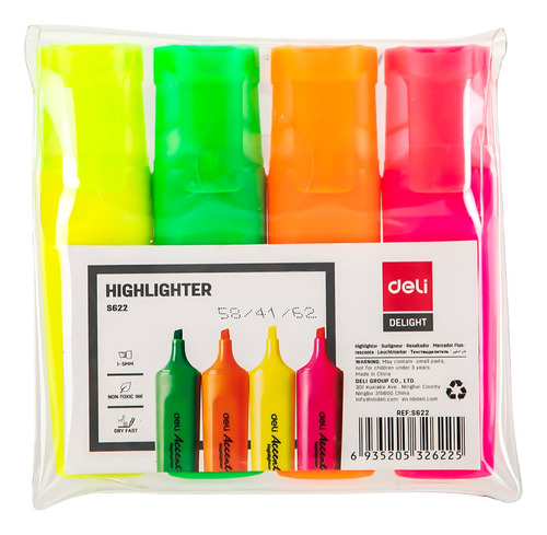 Set de resaltador 4 colores p/biselada  Accent-Deli *UMV-6 sets*