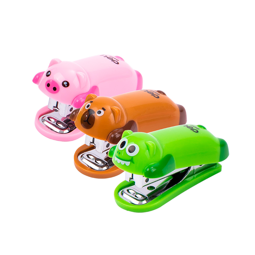 Kit de engrapadora 15pág + grapas #10 animalitos Deli blister *UMV-12 blisters surtidos*