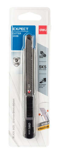 Exacto metálico 13 hojillas acero SK5 Deli *UMV-Inner de 12und*