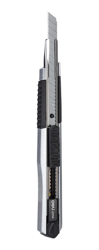 Exacto metálico 13 hojillas acero SK5 Deli c/sistema de lock *UMV-Inner de 12und*