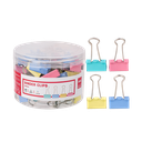 Clips Binder Deli 25 mm en Tubo (48 pcs) Colores Surtidos *UMV-1 tarro*