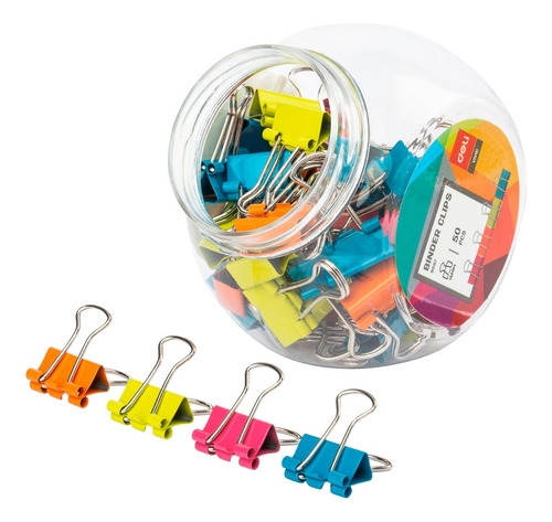 Clip Binder 15mm #6 Deli tarro 50 und c/surtidos *UMV-6 tarros*