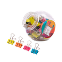 Clips Binder Deli 19mm #4 en Tubo (25 pcs) Colores Surtidos *UMV-1 tarro*