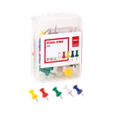 Tachuelas / Chinches Plásticos Deli 23 mm (1") Caja de 35 pcs Colores Surtidos  *UMV-Inner 10 cajas*