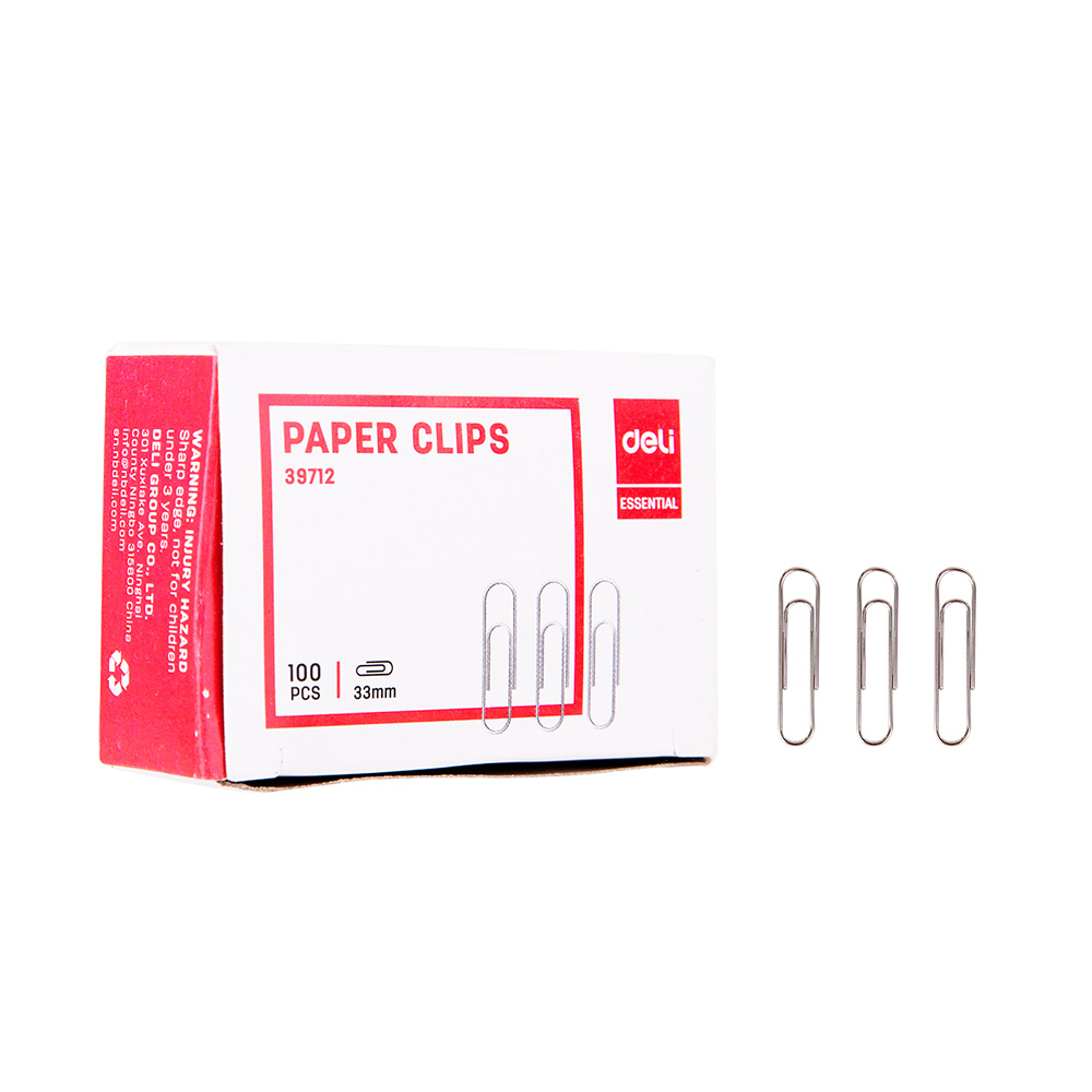Clips plateado #4 33mm Deli caja de 100und *UMV-10 cajas*