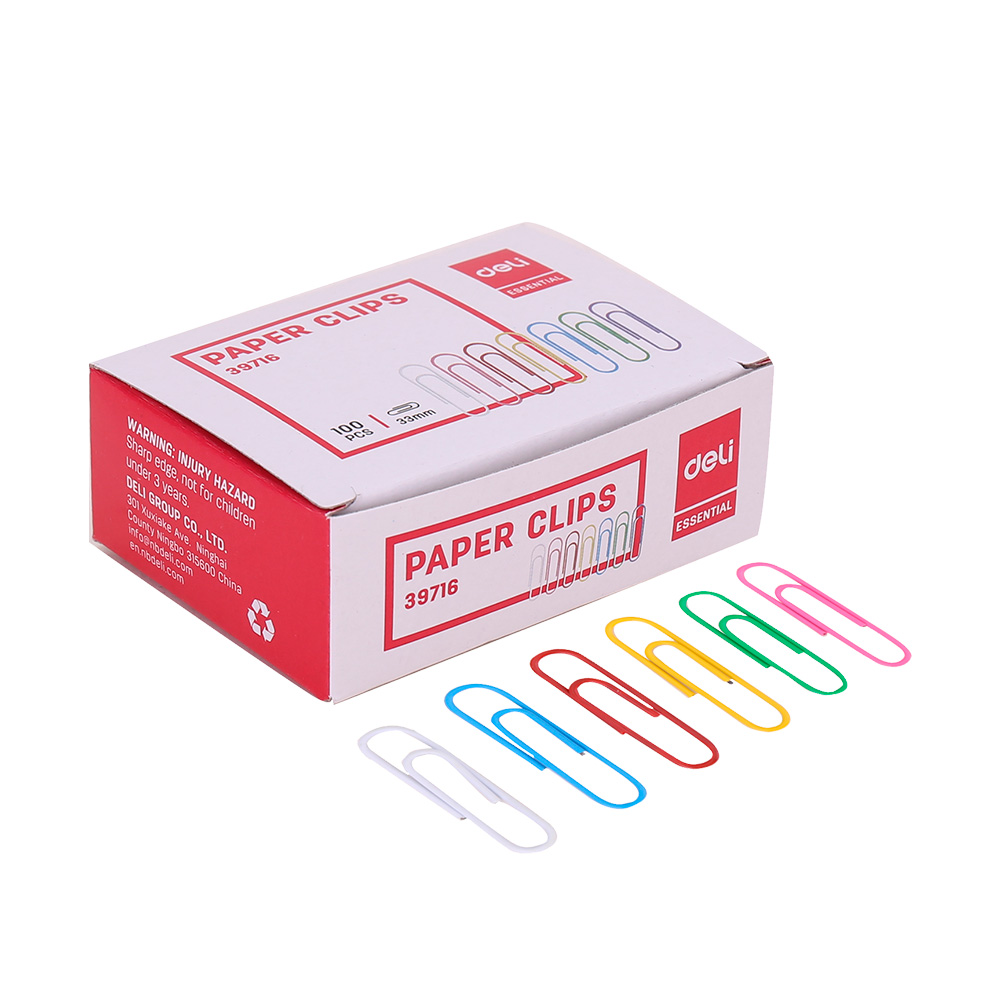 Clips de colores #4 33mm caja de 100und *UMV-10 cajas*