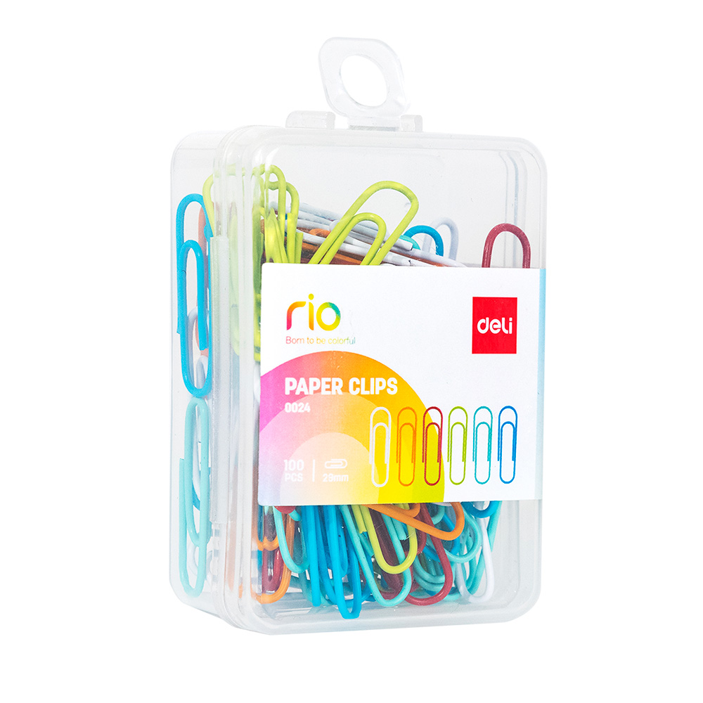 Clips de colores #4 33mm caja plástica de 100und *UMV-10 cajas*