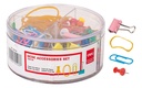 Set Accesorios 100 clips 50 tachuelas 10 Binders 12g de liga Deli *UMV-1 set*