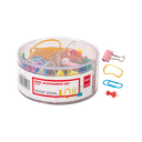 Set Accesorios de Escritorio Deli 100 Clips 50 Tachuelas 10 Binders 12g de Ligas *UMV-1 set*