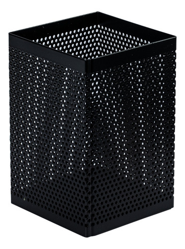 Portalápices Metálico Cuadrado (73x73x115 mm) Deli - Color Negro *UMV-1und*