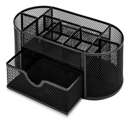 Organizador de Escritorio malla metálica negro Deli 220×112×104mm *UMV-1und*