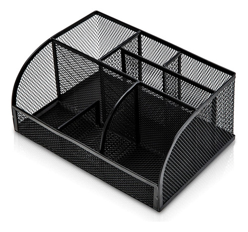 Organizador de Escritorio malla metálica negro Deli 223×140×100mm *UMV-1und*