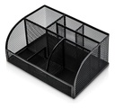 Organizador de Escritorio malla metálica negro Deli 223×140×100mm *UMV-1und*