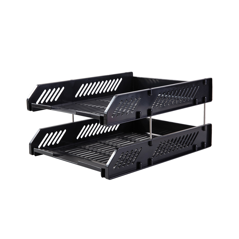 Bandeja Organizadora De Archivos 2 Niveles Negro 268x336x65mm Deli *UMV-1und*